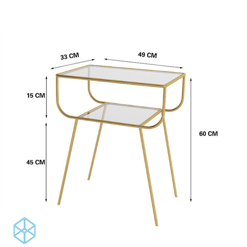 طاولة جانبية بسطح زجاجي-ST037