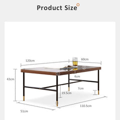 طاولة قهوة بسطح زجاج بارجل حديد-CT078
