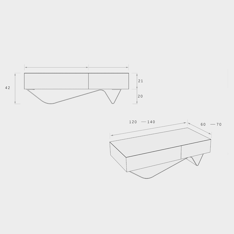 طاولة قهوه مع طاولة تلفاز بتصميم مميز-CT0225