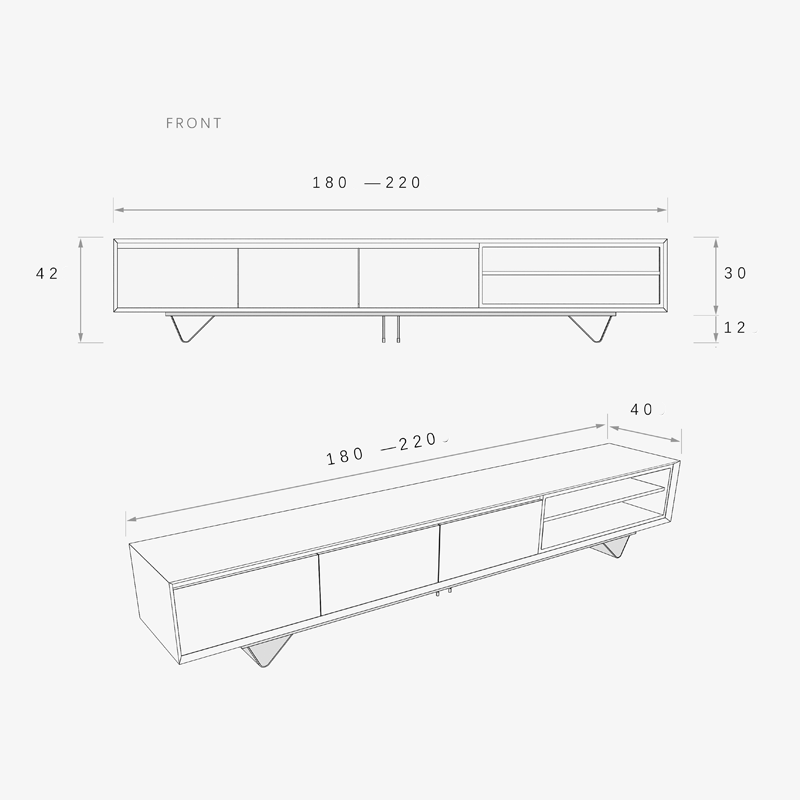 طاولة قهوه مع طاولة تلفاز بتصميم مميز-CT0225