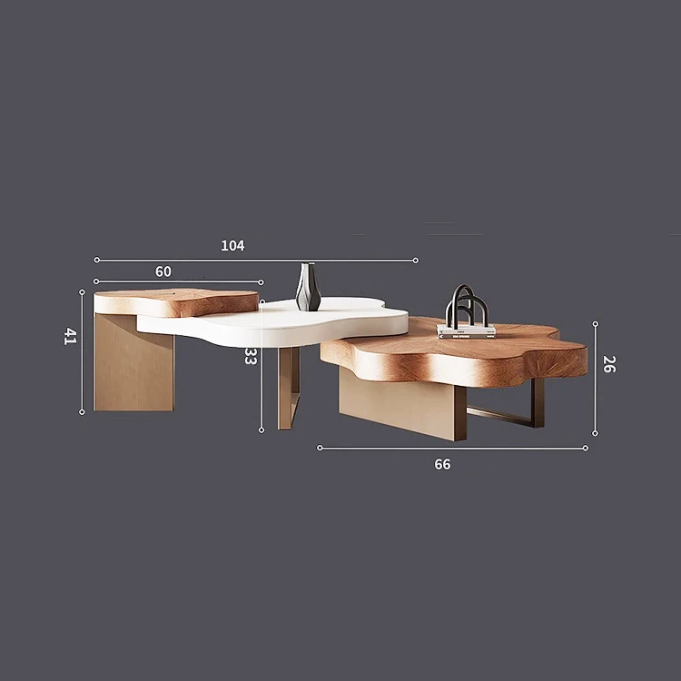 طاولة قهوة ثلاثية تصميم انيق-CT0101