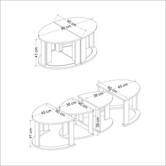 طاولة قهوة مكونة من 4 قطع-ST0153
