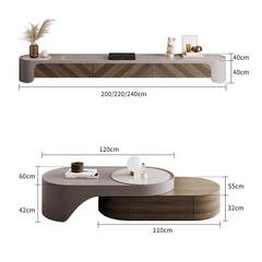 طاولة تلفاز مع طاولة قهوة تصميم عصرى-CT020